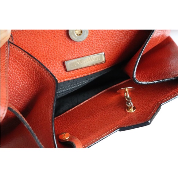 Perfect summer BAG - Vintage Orange Brown Leather bag. Made in France. - Picture 6 of 9